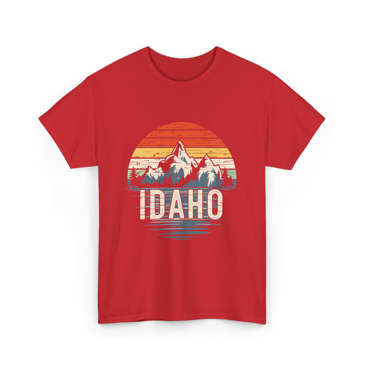 Idaho Retro Mountains Idaho T-Shirt - Red