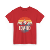 Idaho Retro Mountains Idaho T-Shirt - Red