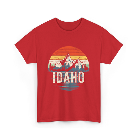 Idaho Retro Mountains Idaho T-Shirt - Red