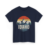 Idaho Retro Mountains Idaho T-Shirt - Navy