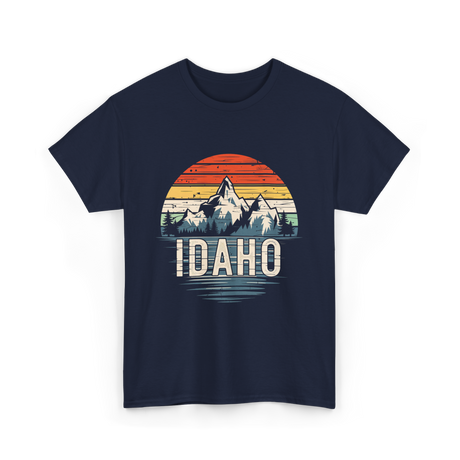 Idaho Retro Mountains Idaho T-Shirt - Navy