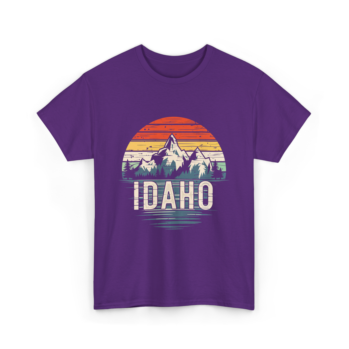 Idaho Retro Mountains Idaho T-Shirt - Purple