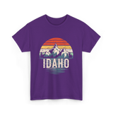 Idaho Retro Mountains Idaho T-Shirt - Purple