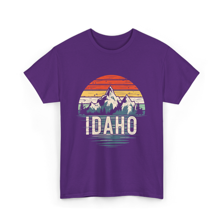 Idaho Retro Mountains Idaho T-Shirt - Purple