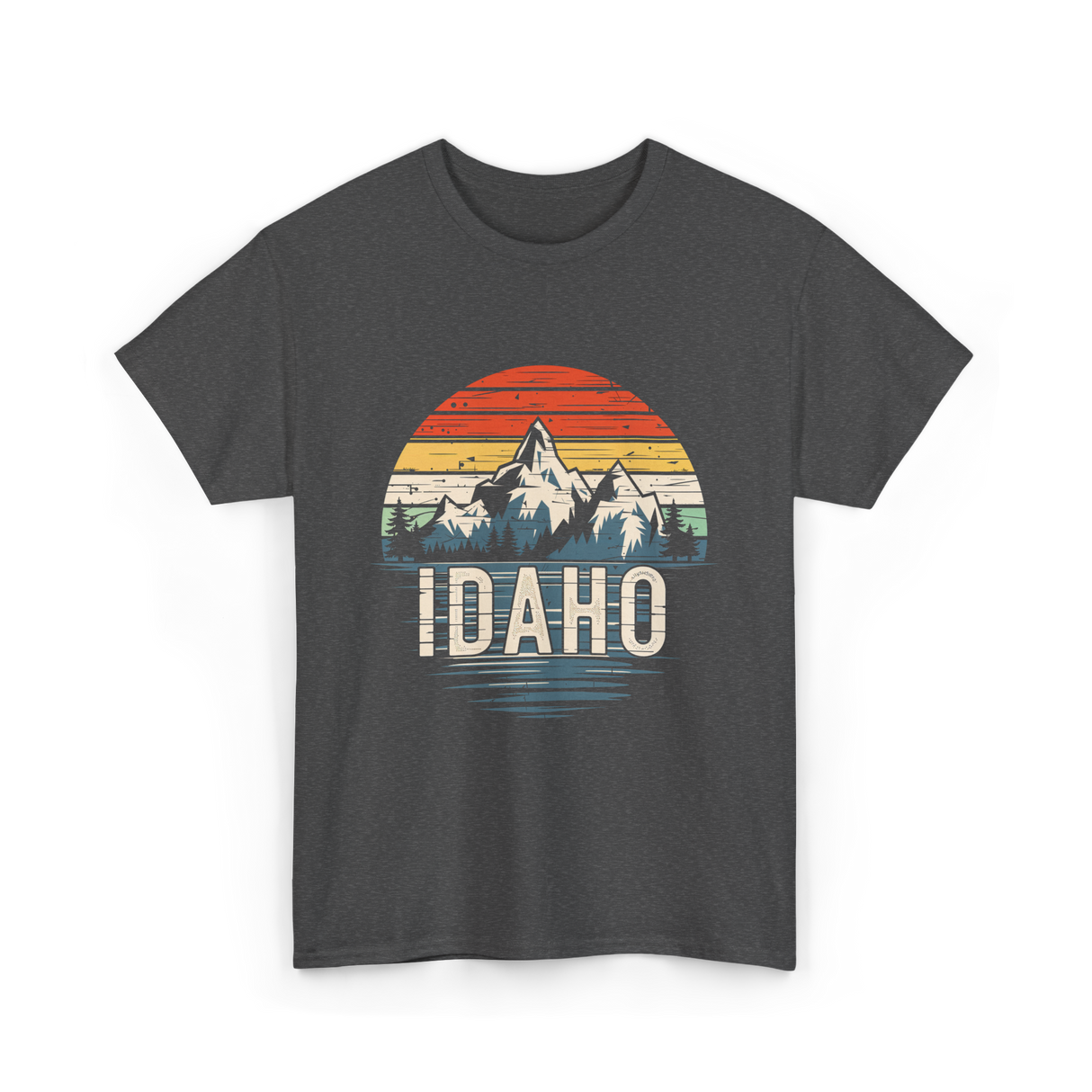 Idaho Retro Mountains Idaho T-Shirt - Dark Heather