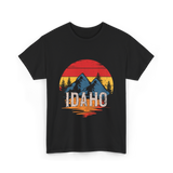 Idaho Retro Mountains Landscape T-Shirt - Black