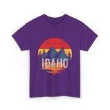 Idaho Retro Mountains Landscape T-Shirt - Purple