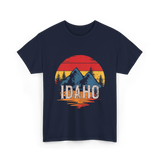 Idaho Retro Mountains Landscape T-Shirt - Navy