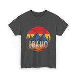 Idaho Retro Mountains Landscape T-Shirt - Dark Heather