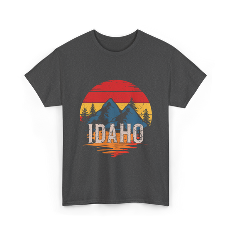 Idaho Retro Mountains Landscape T-Shirt - Dark Heather