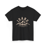 Idaho State Mountains T-Shirt - Black