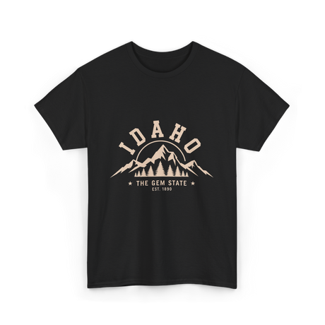 Idaho State Mountains T-Shirt - Black