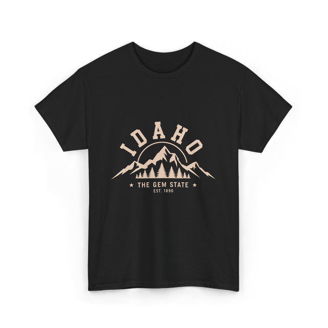 Idaho State Mountains T-Shirt - Black