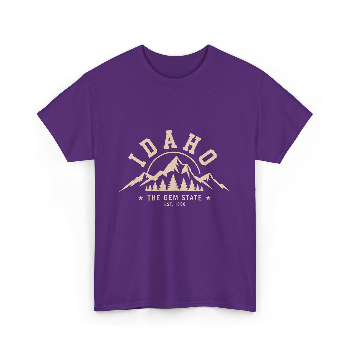 Idaho State Mountains T-Shirt - Purple