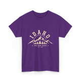 Idaho State Mountains T-Shirt - Purple