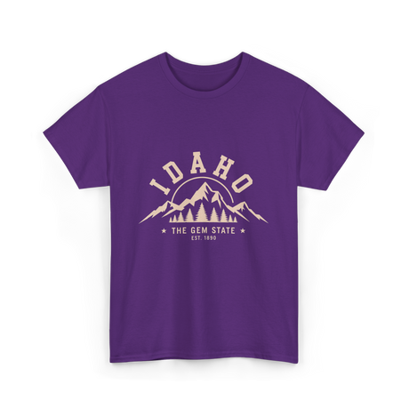 Idaho State Mountains T-Shirt - Purple