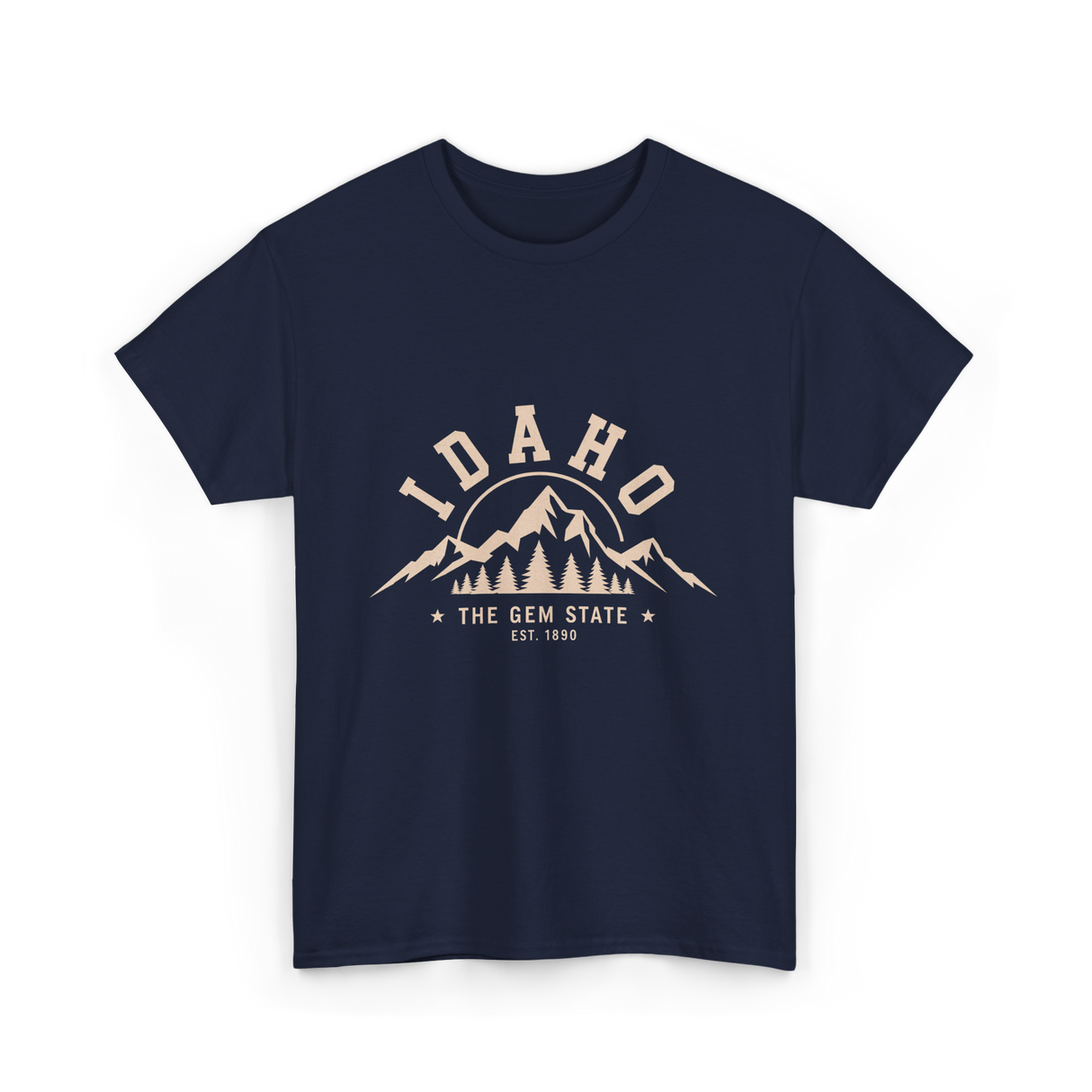 Idaho State Mountains T-Shirt - Navy