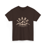 Idaho State Mountains T-Shirt - Dark Chocolate