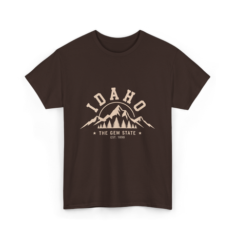 Idaho State Mountains T-Shirt - Dark Chocolate