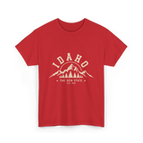 Idaho State Mountains T-Shirt - Red