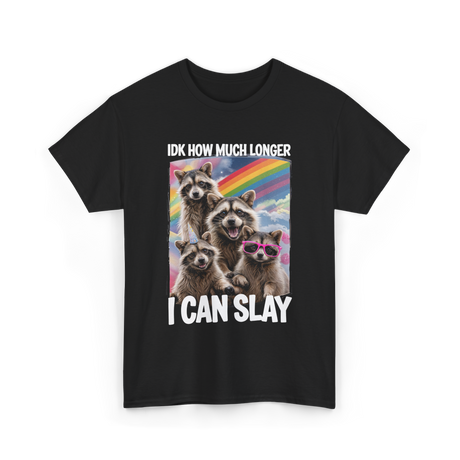 Idk How Much Longer Raccoon T-Shirt - Black