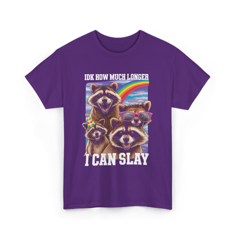 Idk How Much Longer Raccoon T-Shirt - Purple