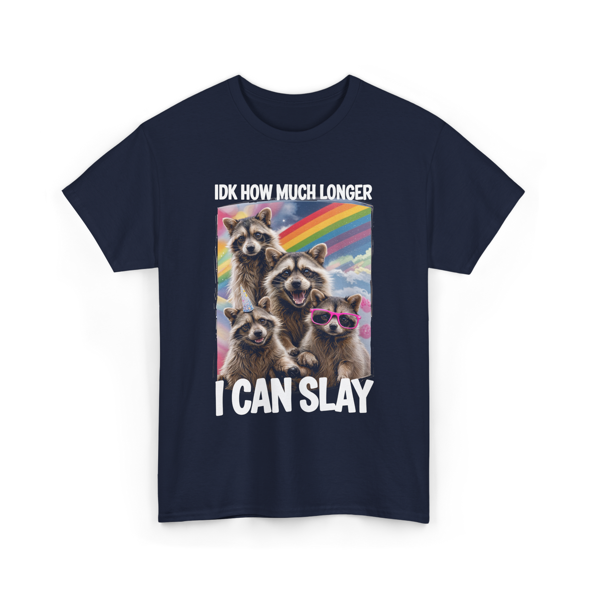 Idk How Much Longer Raccoon T-Shirt - Navy