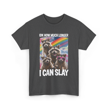 Idk How Much Longer Raccoon T-Shirt - Dark Heather