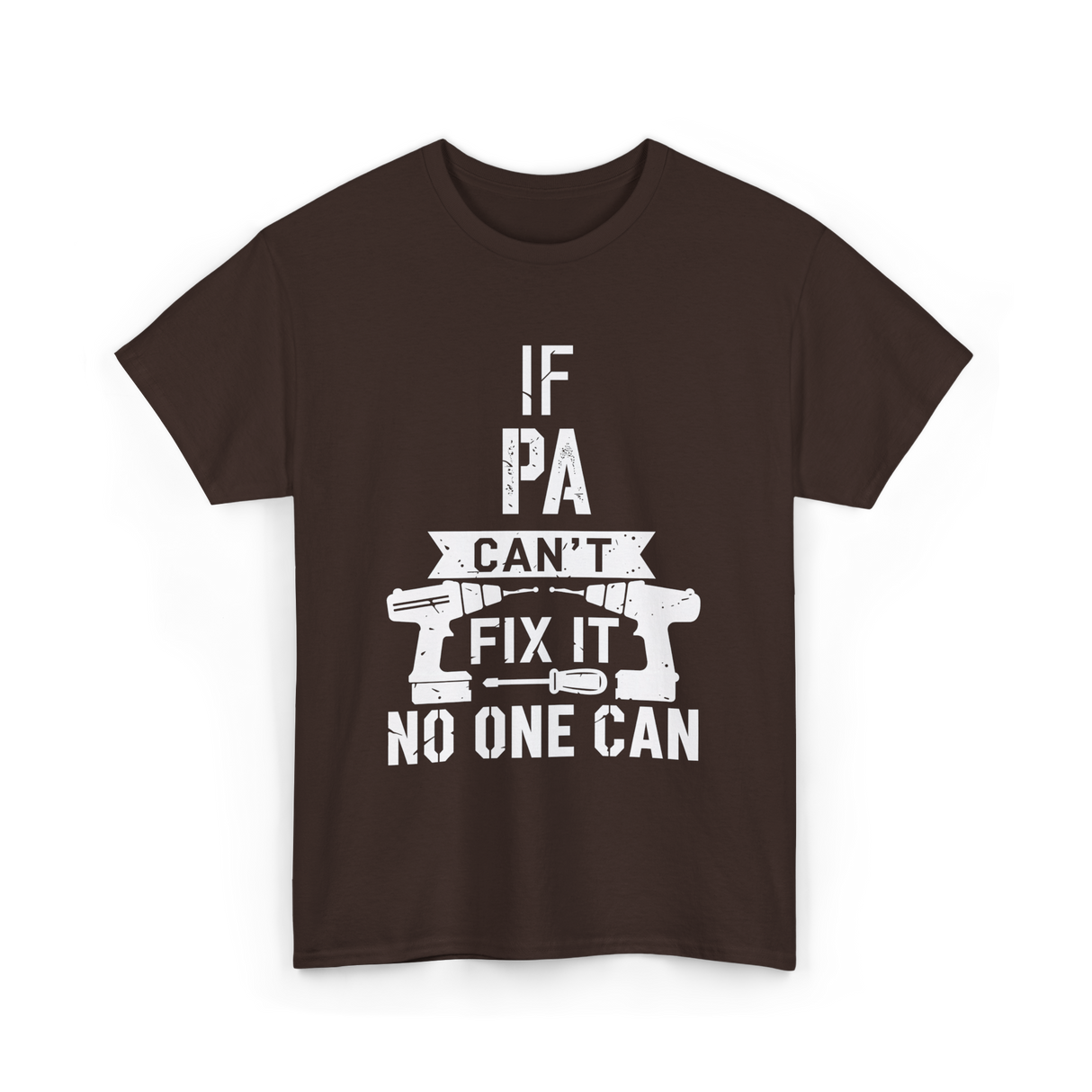 If Pa Can't Fix It Grandpa T-Shirt - Dark Chocolate