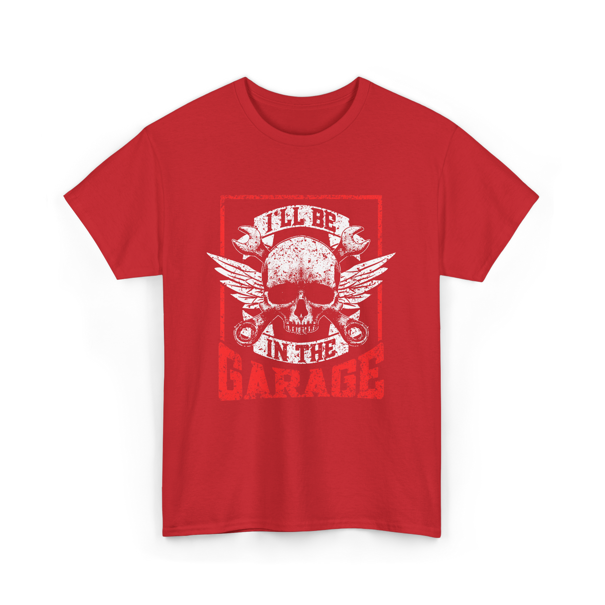 I'll Be In The Garage Mechanics T-Shirt - Red