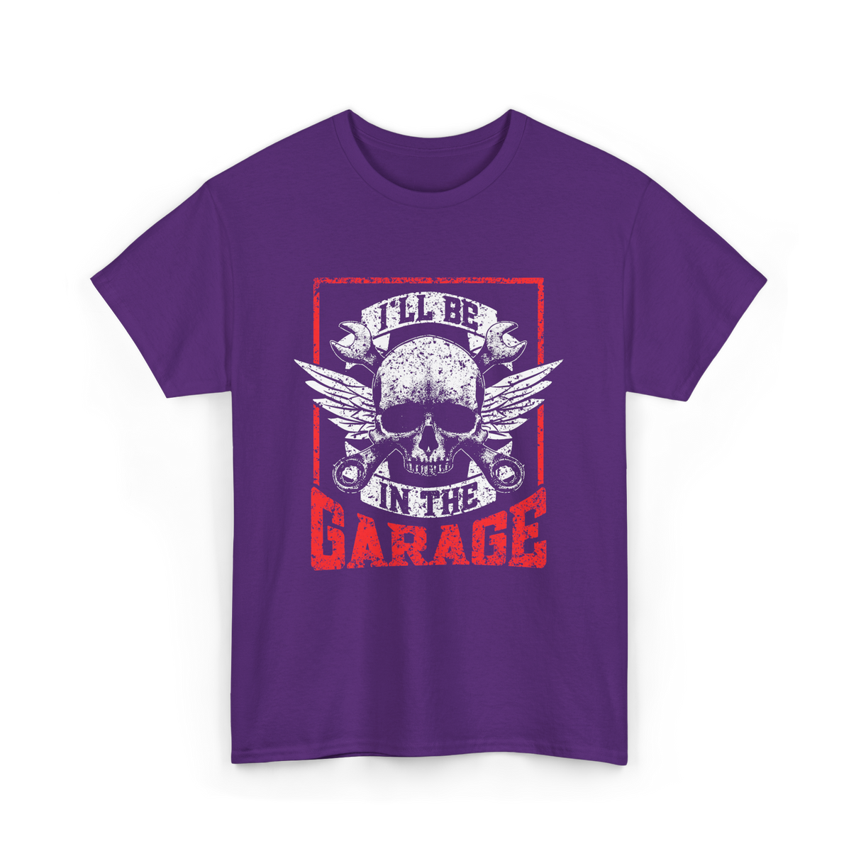 I'll Be In The Garage Mechanics T-Shirt - Purple