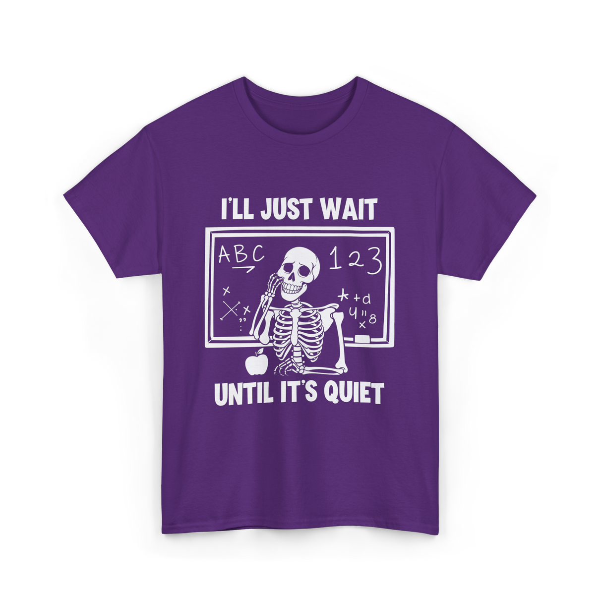 I'll Just Wait Skeleton Teacher T-Shirt - Purple