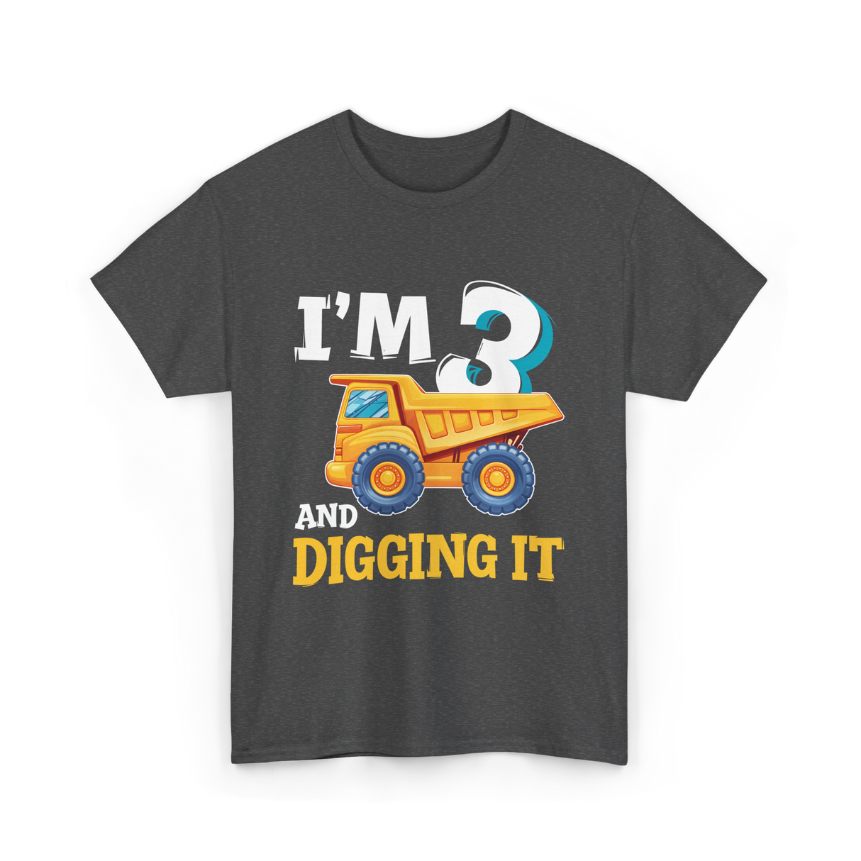 I'M 3 Digging It Construction T-Shirt - Dark Heather