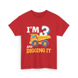 I'M 3 Digging It Construction T-Shirt - Red