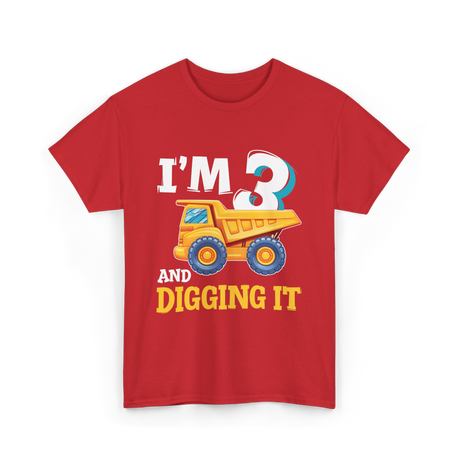 I'M 3 Digging It Construction T-Shirt - Red