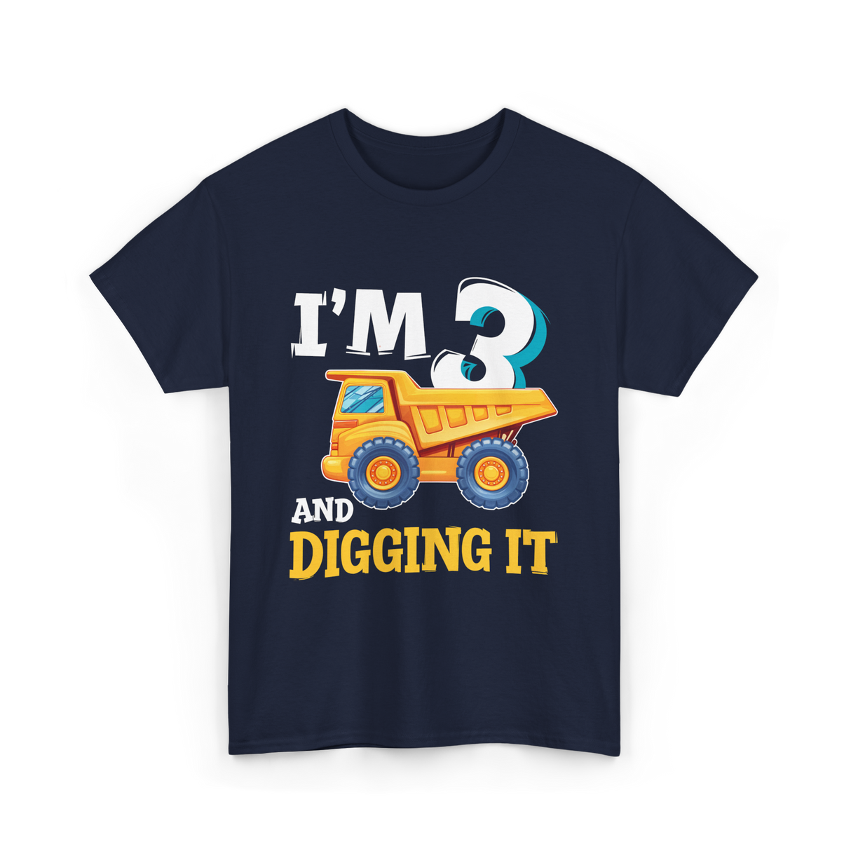 I'M 3 Digging It Construction T-Shirt - Navy