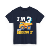 I'M 3 Digging It Construction T-Shirt - Navy