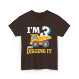 I'M 3 Digging It Construction T-Shirt - Dark Chocolate