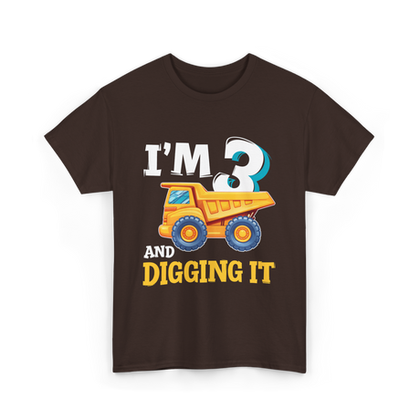 I'M 3 Digging It Construction T-Shirt - Dark Chocolate