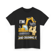 I'm 4 Construction Truck Birthday T-Shirt - Black