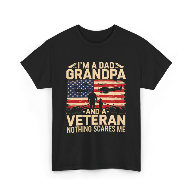 I'm A Dad Grandpa Veteran T-Shirt - Black