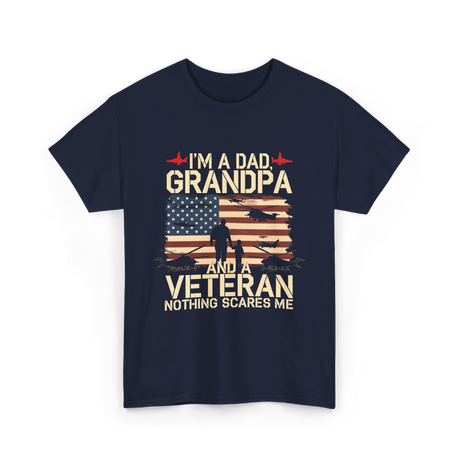 I'm A Dad Grandpa Veteran T-Shirt - Navy