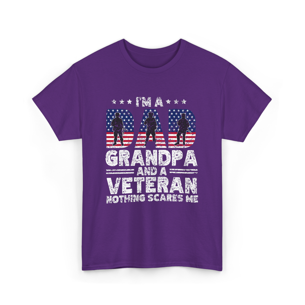 I'm A Dad Grandpa Veteran T-Shirt - Purple