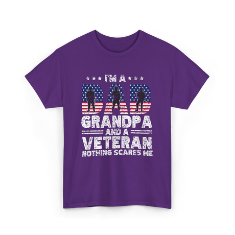 I'm A Dad Grandpa Veteran T-Shirt - Purple