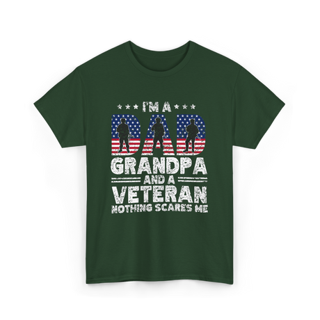 I'm A Dad Grandpa Veteran T-Shirt - Forest Green