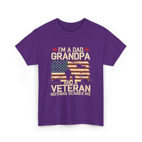 I'm A Dad Grandpa Veteran T-Shirt - Purple