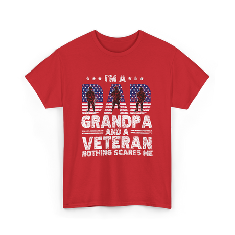 I'm A Dad Grandpa Veteran T-Shirt - Red