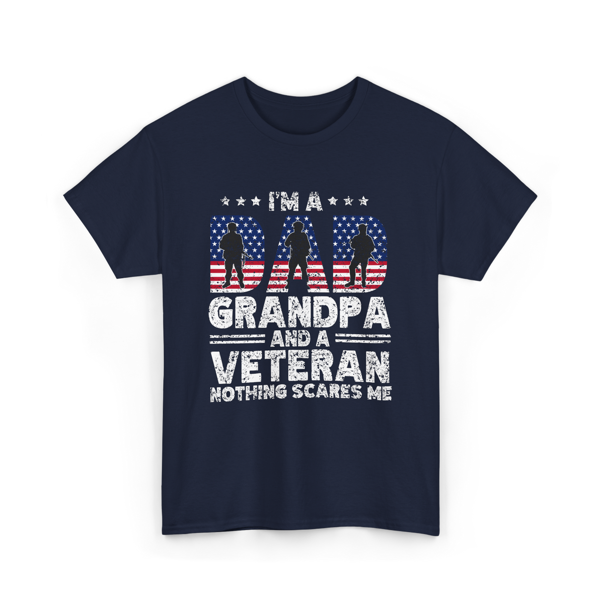 I'm A Dad Grandpa Veteran T-Shirt - Navy