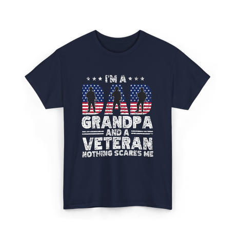 I'm A Dad Grandpa Veteran T-Shirt - Navy