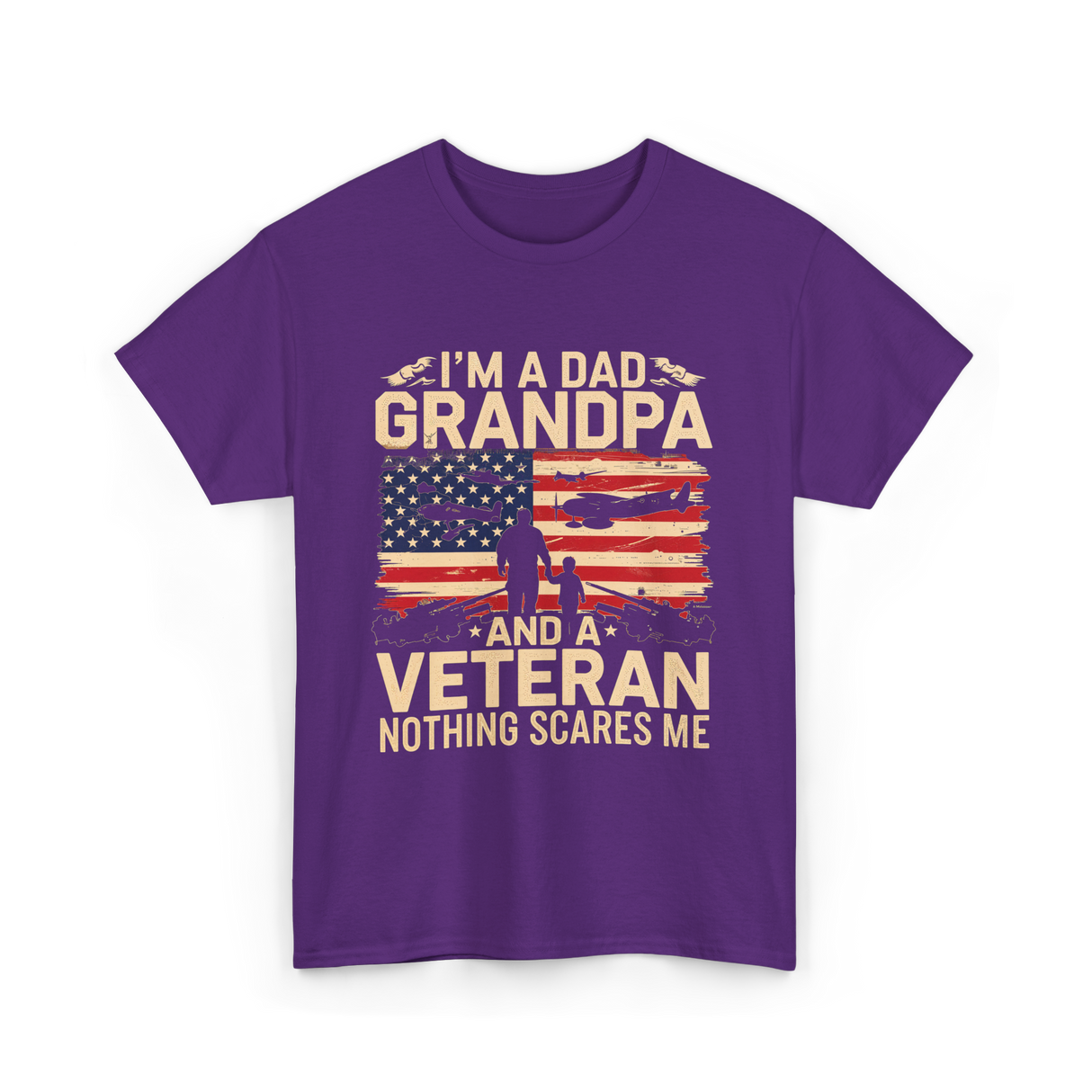 I'm A Dad Grandpa Veteran T-Shirt - Purple